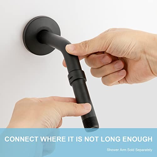 Shower Head Extension Arm Shower Arm Extension Shower Head Matte Black 3 in