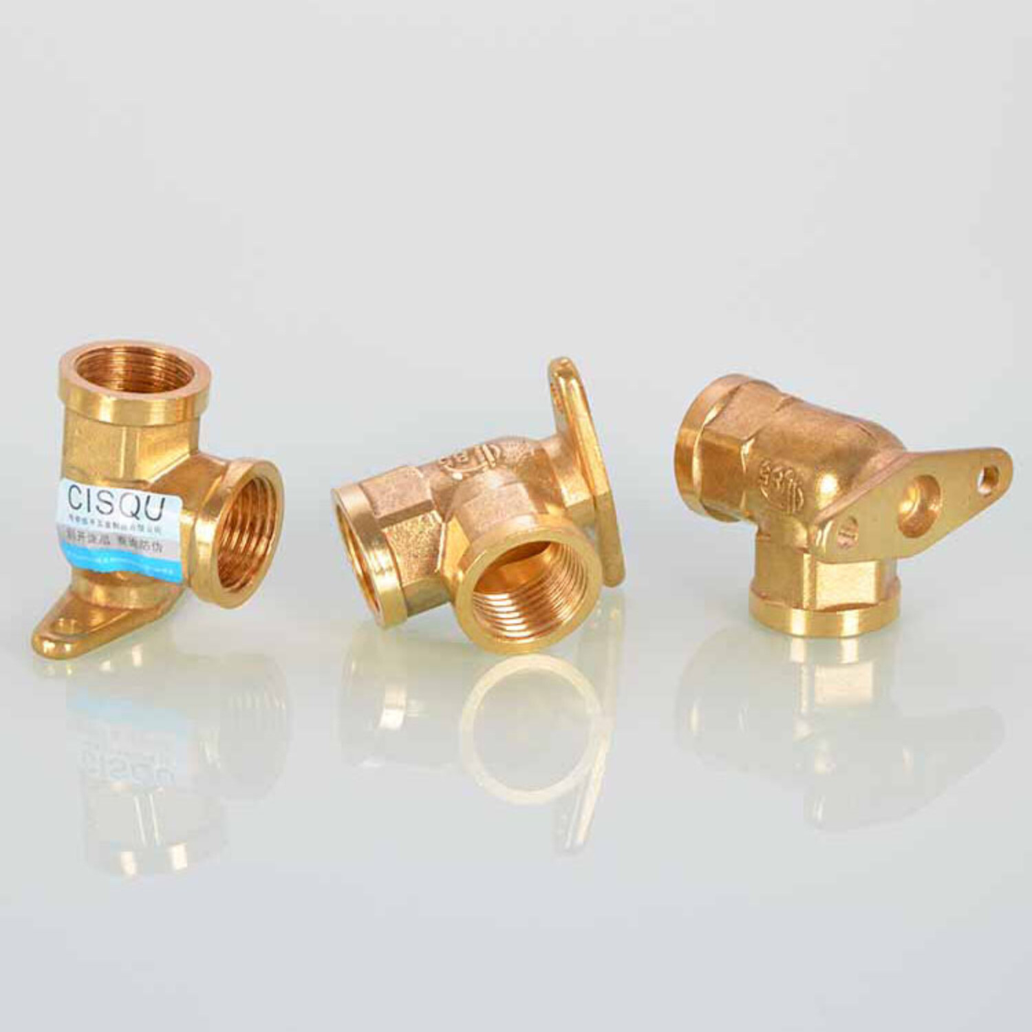 Outside Tap Wall Plate Elbow 90° Bend 20mm Compression x 1/2″ BSP Brass Fitting