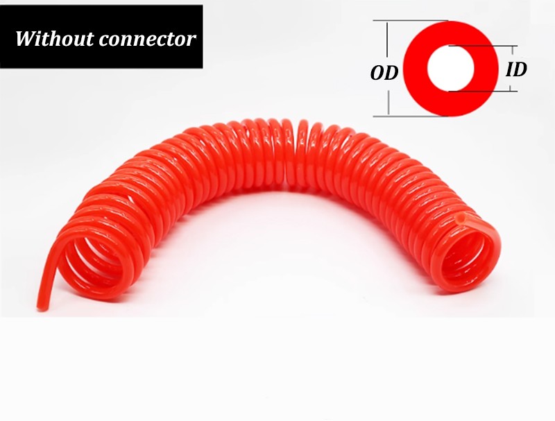 Coiled Air Hose Line 4 – 8mm Bore Quick Release Fittings Couplings Length 3-15m