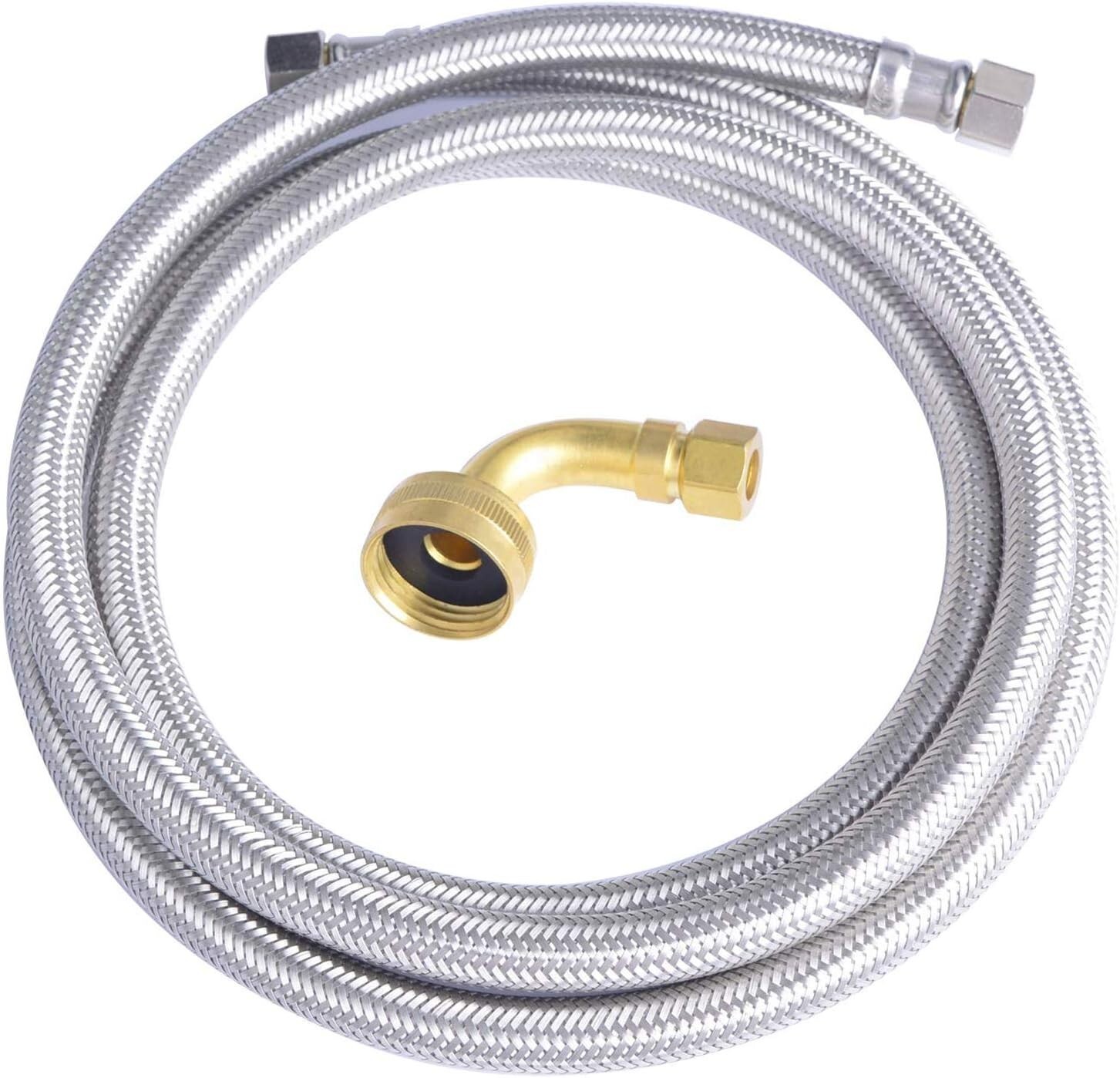 Hydro Master Braided Dishwasher Connector with Elbow 72″ x 3/8″ 0152104
