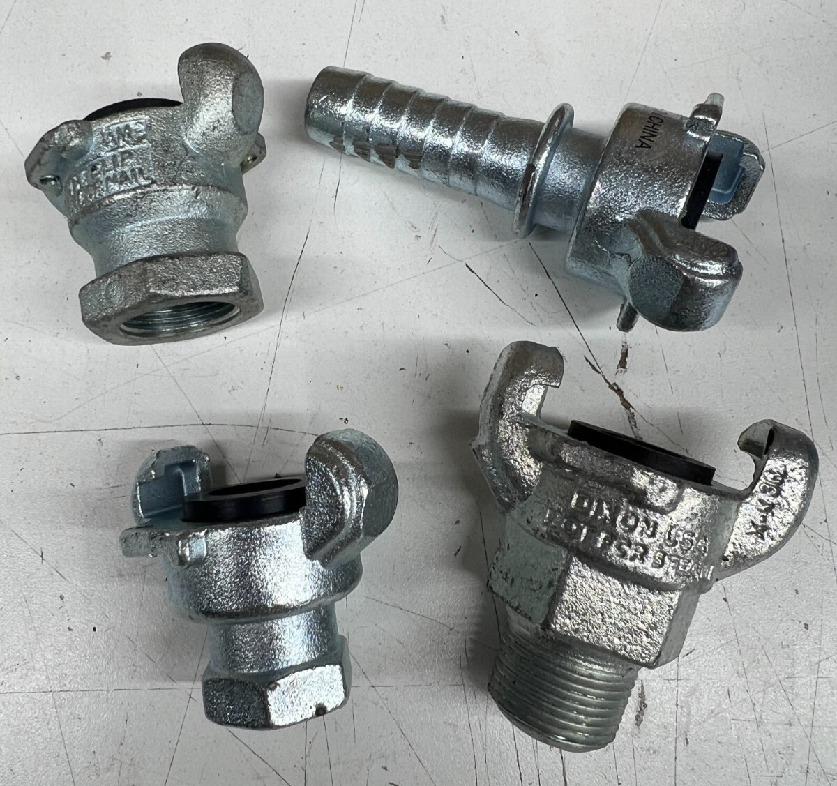 Lot of 2) Various Size & Connection of Universal Coupling Crowfoot NPT/Stem ONLY