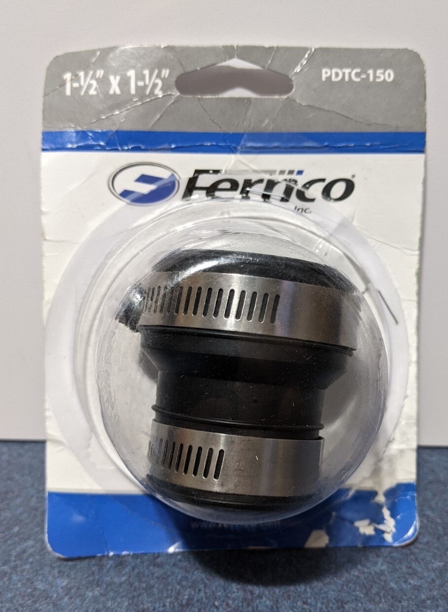 Fernco 1-1/2 x 1-1/2 trap connector PDTC-150 Flexible Drain & Trap Connector