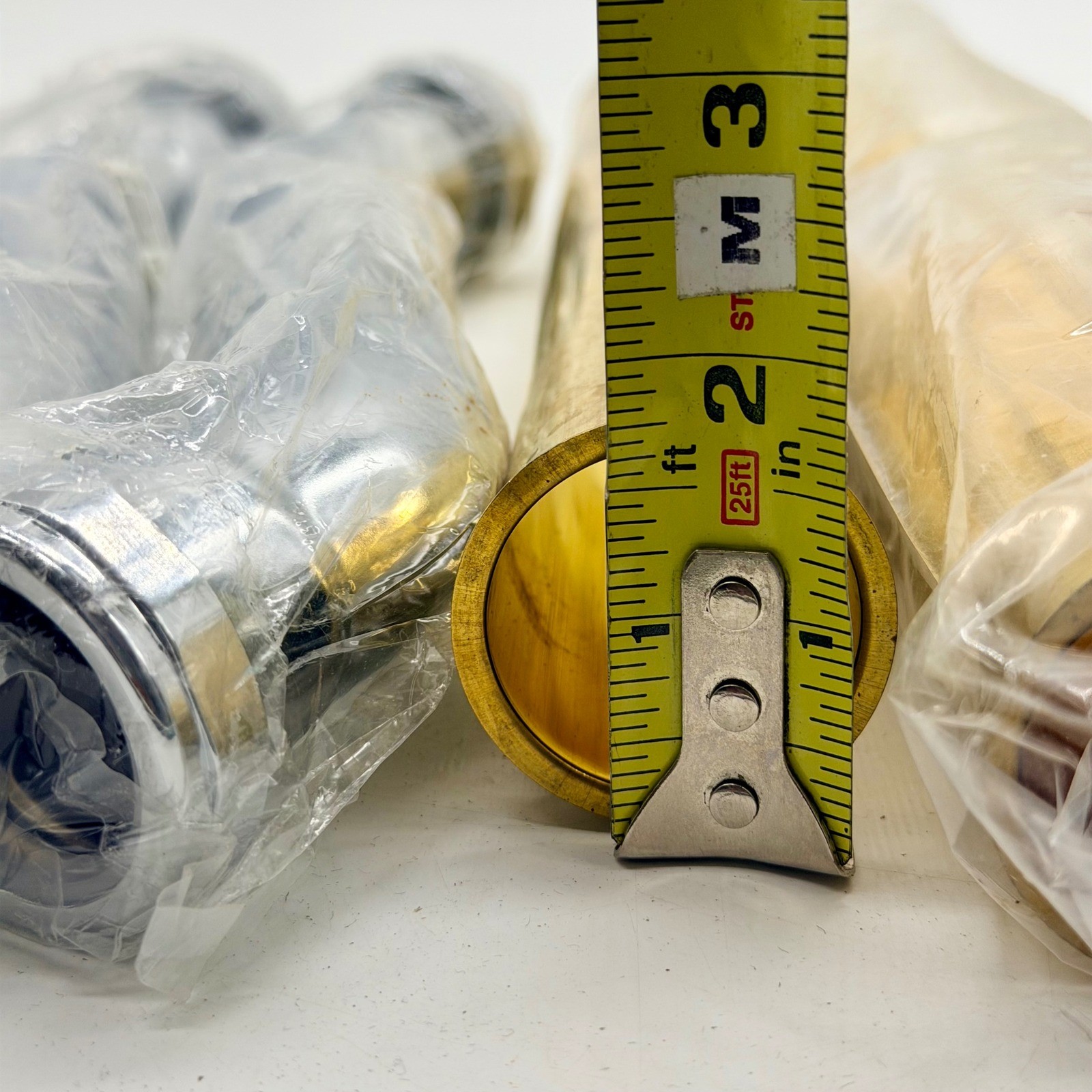 Commercial Brass Plumbing Tube and Chrome Drain Elbow Lot 6 PC Heavy Gauge New