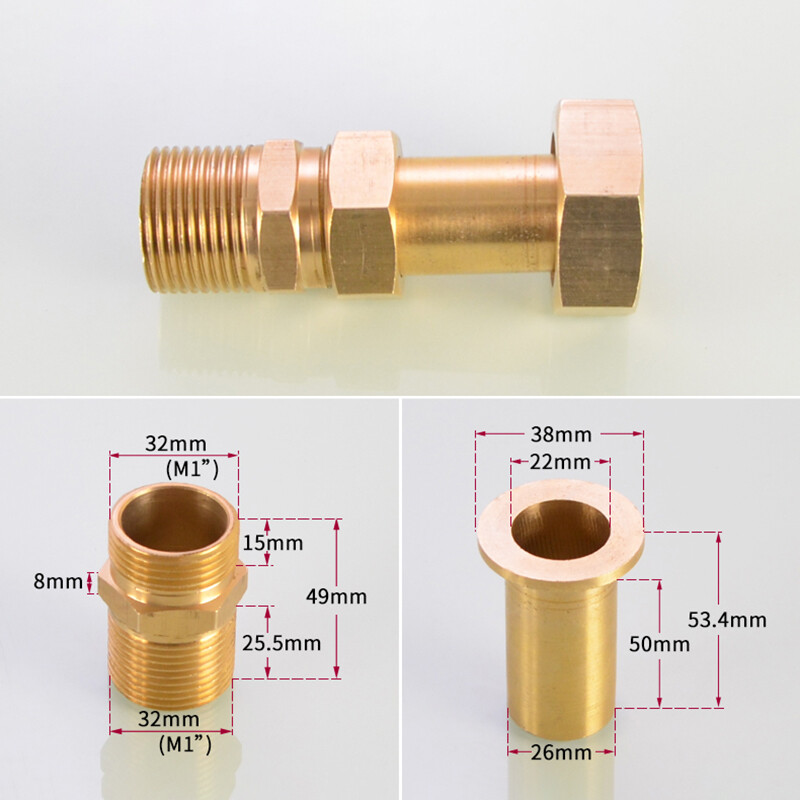 1/2″ 3/4″ 1″ BSP Brass Male/Female Thread Water Meter Union Connector Expandable
