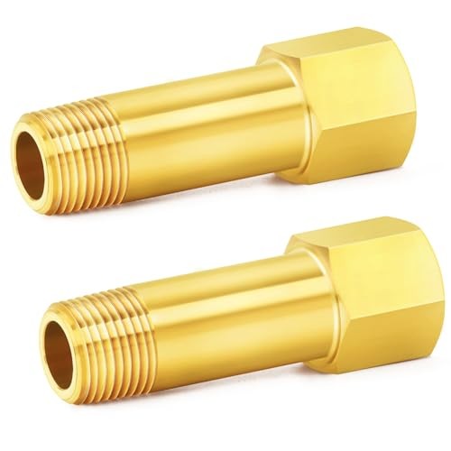 Brass Pipe Fitting, Long Nipple Pipe 1/8″ MNPT x 1/8″ FNPT 2″ Length(50MM)