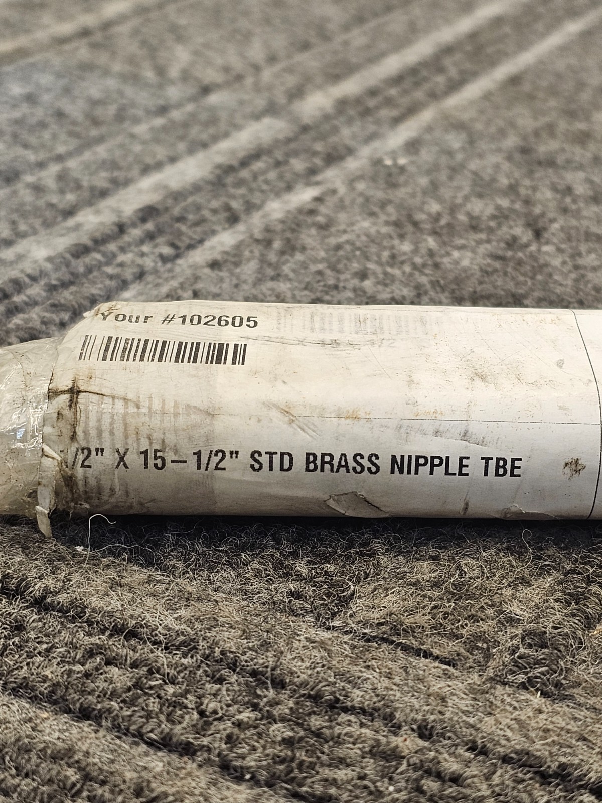(QTY 2) 102605: 1/2″ x 15-1/2″ Standard Brass Nipple Tubes Threaded Both Ends