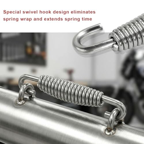 Motorcycle Exhaust Muffler Springs, High Tension Stainless Steel Exhaust 4 PCS