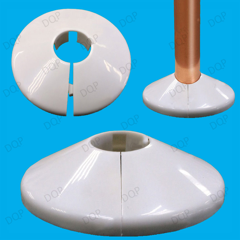10x White Plastic Radiator Pipe Collars, For 15mm Pipes Easy Fit Flooring Covers
