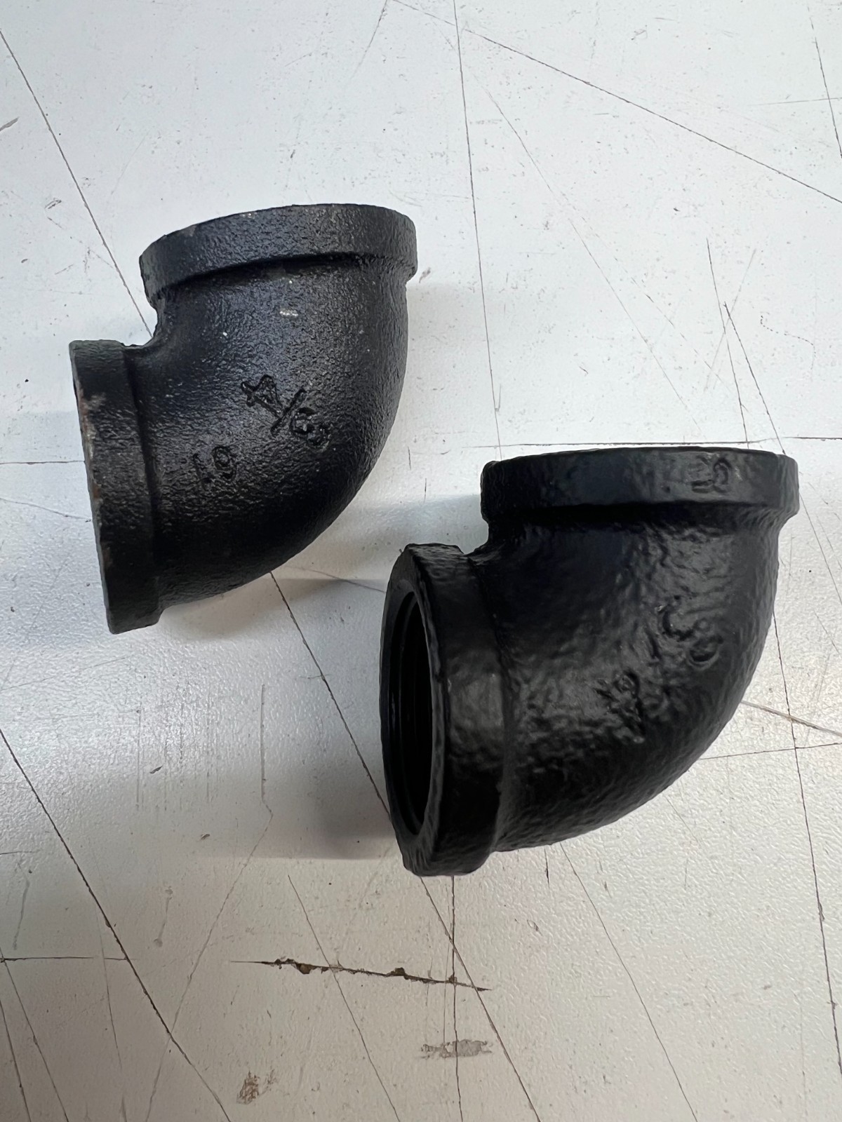 2 pcs) Various Sizes of Decor 90 Degree Elbow Fittings Rustic Urban Threaded NPT