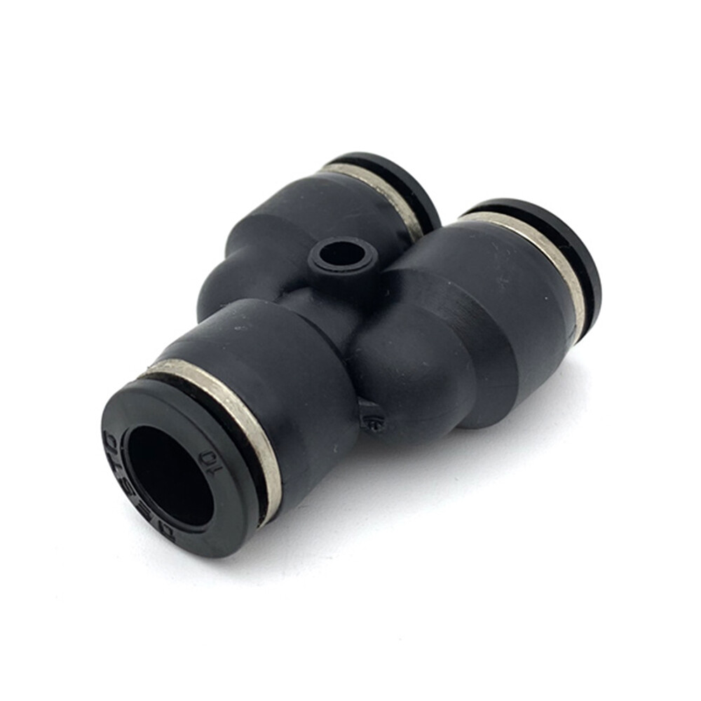 Pneumatic Push In Fittings Hose Tube Stem Join Adapter Tee Quick Connector Black