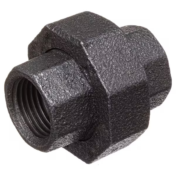 Straight Black Coated Malleable Iron Pipe Fitting, 3/4″ Pipe, Female BSPT,