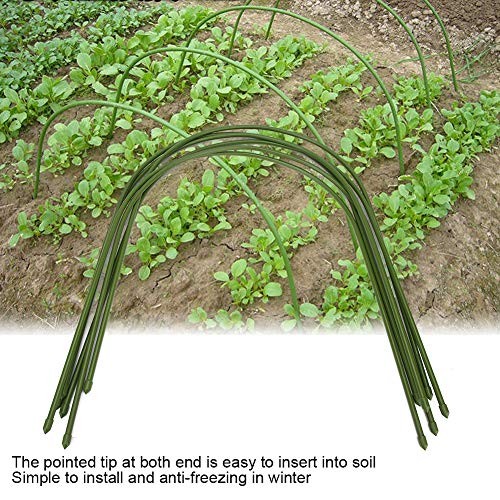 Pack of 6 Plastic Coated Steel Pipe Greenhouse Hoop Arch Shape Support Frame