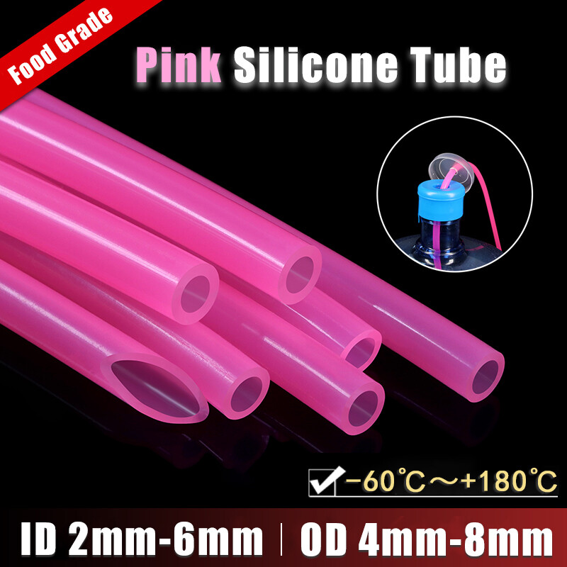 Pink Silicone Tube Food Grade Beer Milk Flexible Hose Pipe Soft Rubber 2mm-6mm
