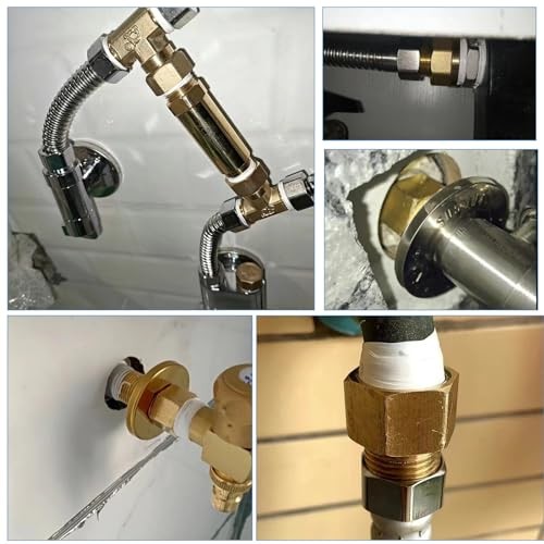5PCS Extension Brass Pipe Fitting, 1/2″ Female to 1/2″ Male Pipe Hex Bushing