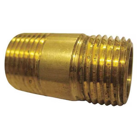 Zoro Select 6Aze4 3/8″ Mnpt X 1-1/2″ Tbe Brass Long Pipe Nipple Pk10, 6Aze4
