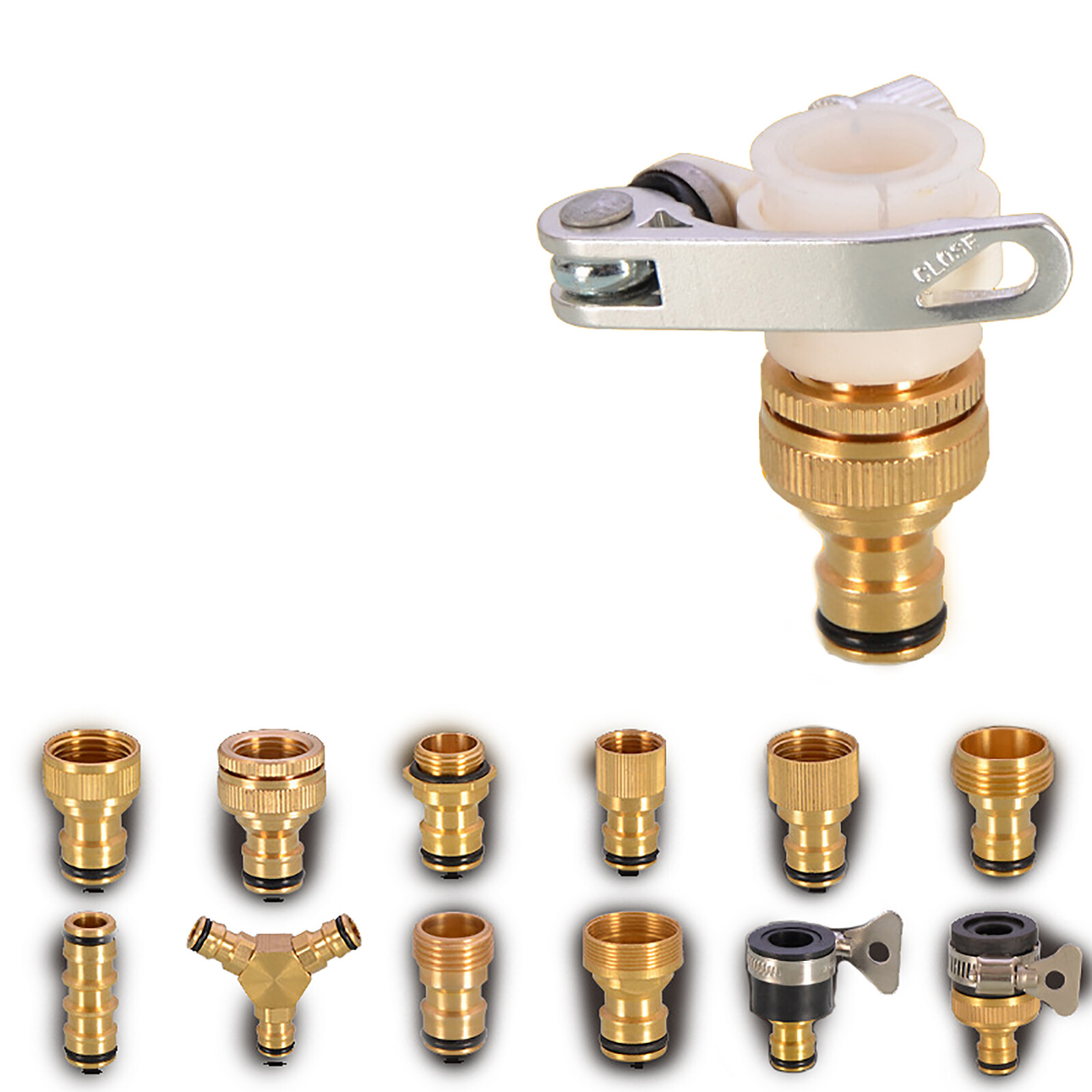 3/4″1/2″ Garden Watering Water Hose Pipe Brass Fitting Spray Gun Tap Connector