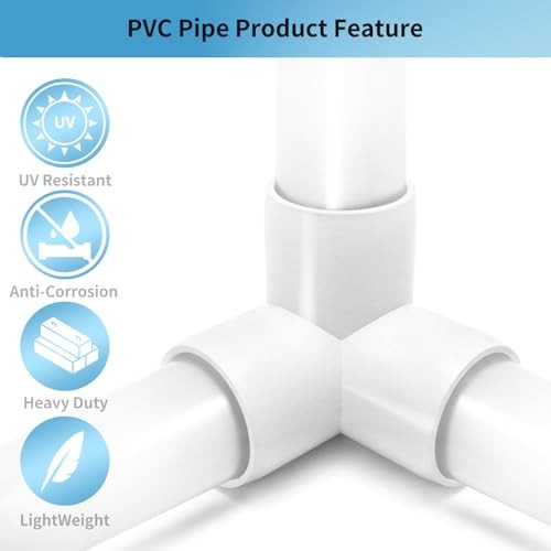LESSO 10Pack PVC Pipe,1/2″ Tee Elbow 3-Way Fittings 1/2 Inch 3-Way Elbow