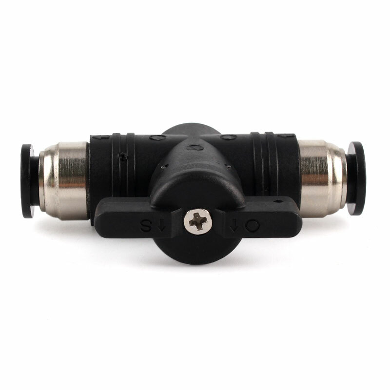 4-12mm Push Fit Ball Valve Shutoff Valves Pneumatic Fitting Straight Black White
