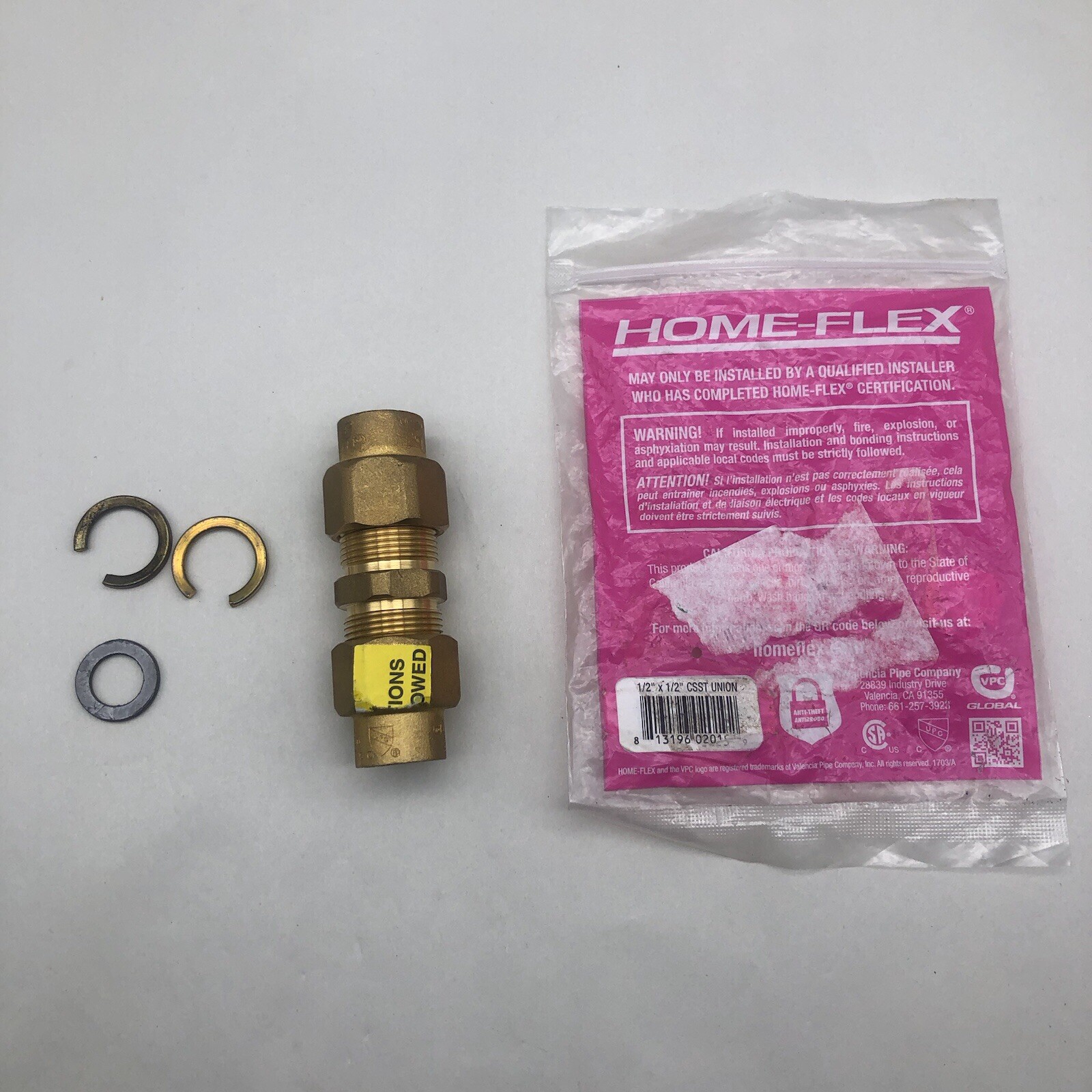 HOME-FLEX 1/2″ X 1/2″ CSST UNION FITTING 1-piece USED *READ DESCRIPTION