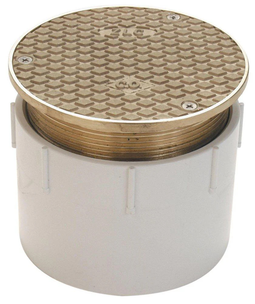 ZURN CO2450-PV3 Floor Cleanout 3″ PVC Nickel Bronze 2000lb Hub Connection