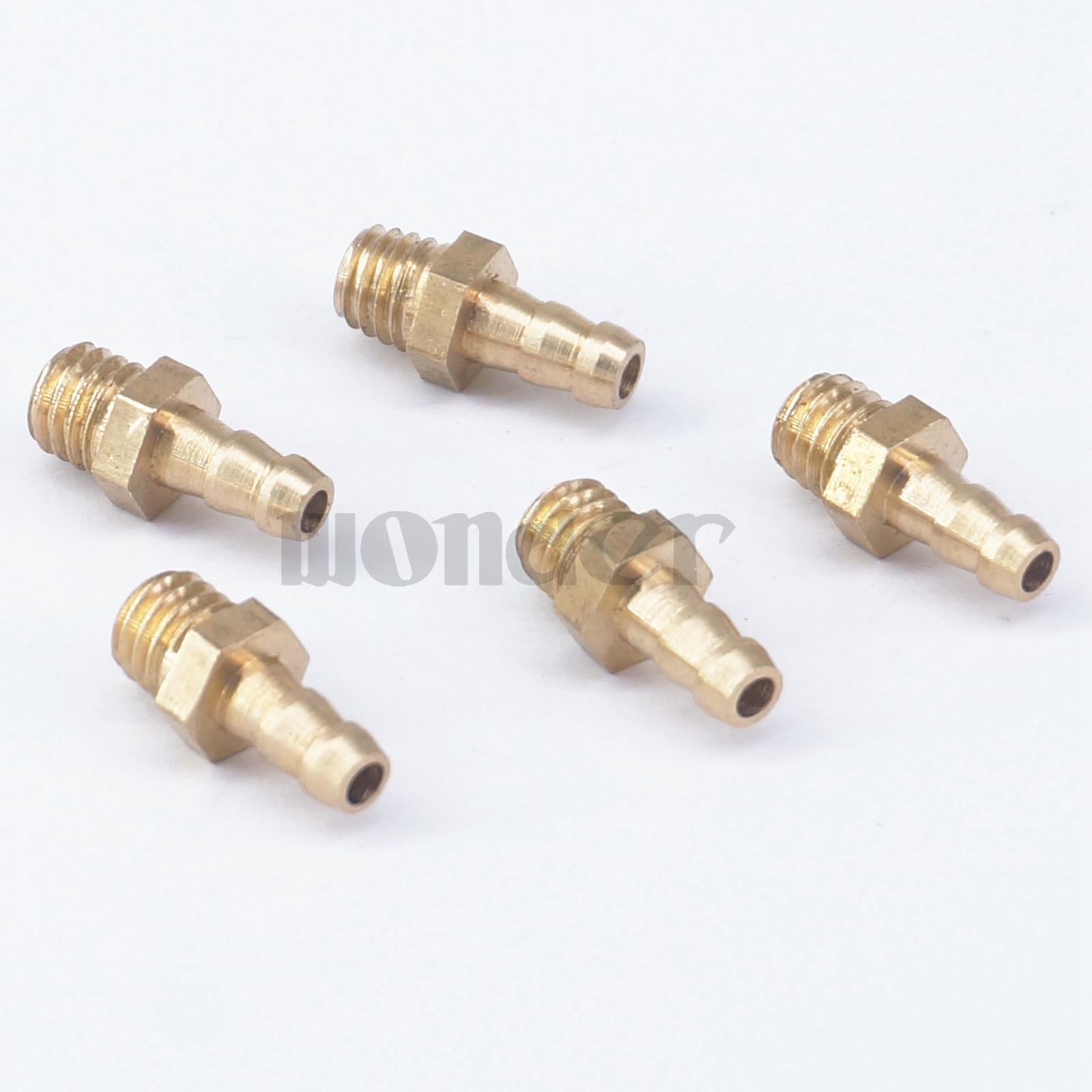 5pcs Hose Barb I/D 4mm x M6 Male Brass coupler Splicer Pipe Fitting Adapters