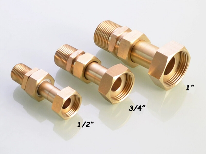 1/2″ 3/4″ 1″ BSP Brass Male/Female Thread Water Meter Union Connector Expandable
