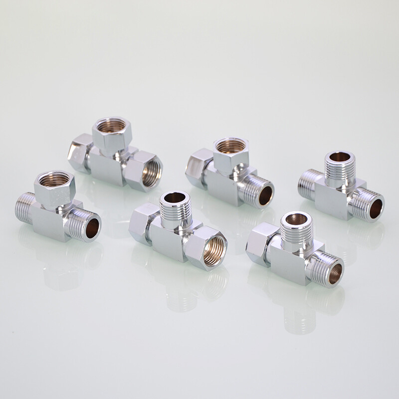 1/2″ BSP Tee – Male and Female Brass Connectors Pipe Chrome Air Fuel Water Gas