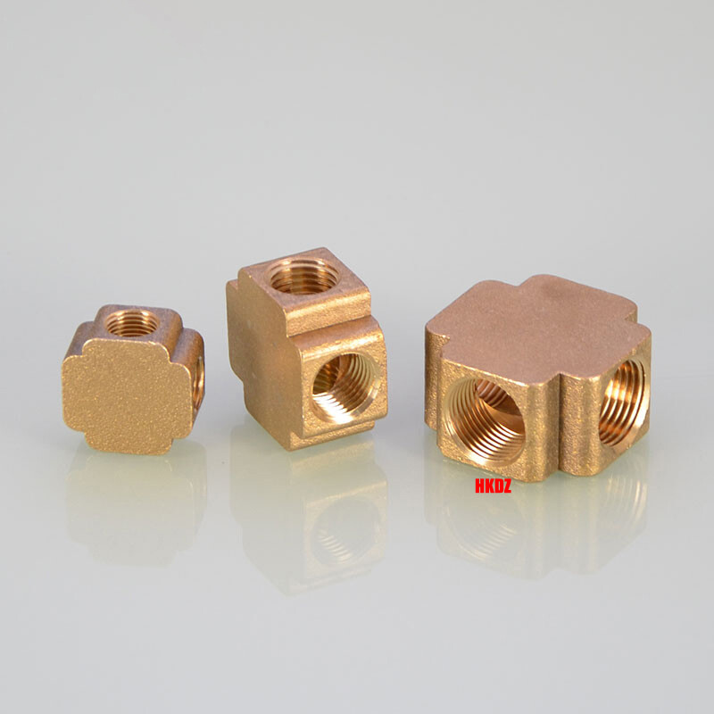 1/8″ 1/4″ 3/8″ BSP Female Brass Pipe Fitting Tee 3 Way/Cross 4 Way Gas Connector