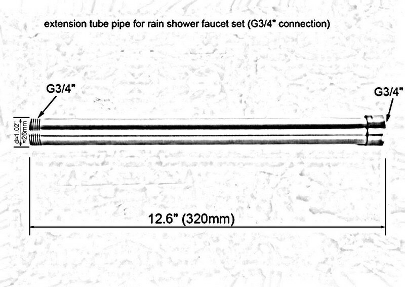 Shower Faucet 320mm Long Pipe Extension Tube Pipe Bathroom Oil Rubbed Bronze