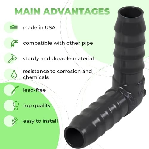 1/2″ Barbed Insert 90° PVC Sch 1/2″ Barbed Insert x 1/2″ Barbed Insert Elbow