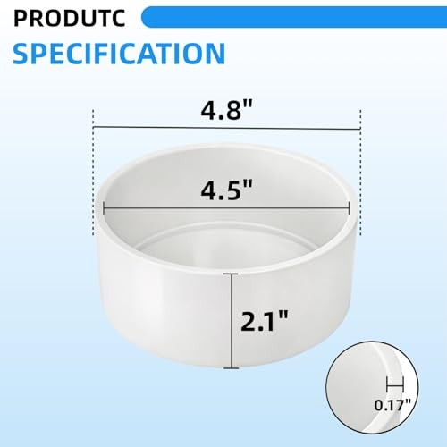 4 Pack 4″ PVC Pipe End Cap Fitting, Compatible with 4.5″ OD, SCH 40 Furniture