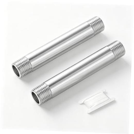 2Pcs Stainless Steel Pipe Fittings, 1/2″ NPT 1/2″ MNPT 2pcs 6″ (150mm) Length