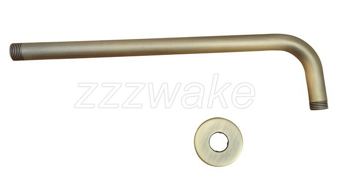 Antique Brass Wall Mounted Shower Head Pipe -12″ Long wall cover – Shower Arm