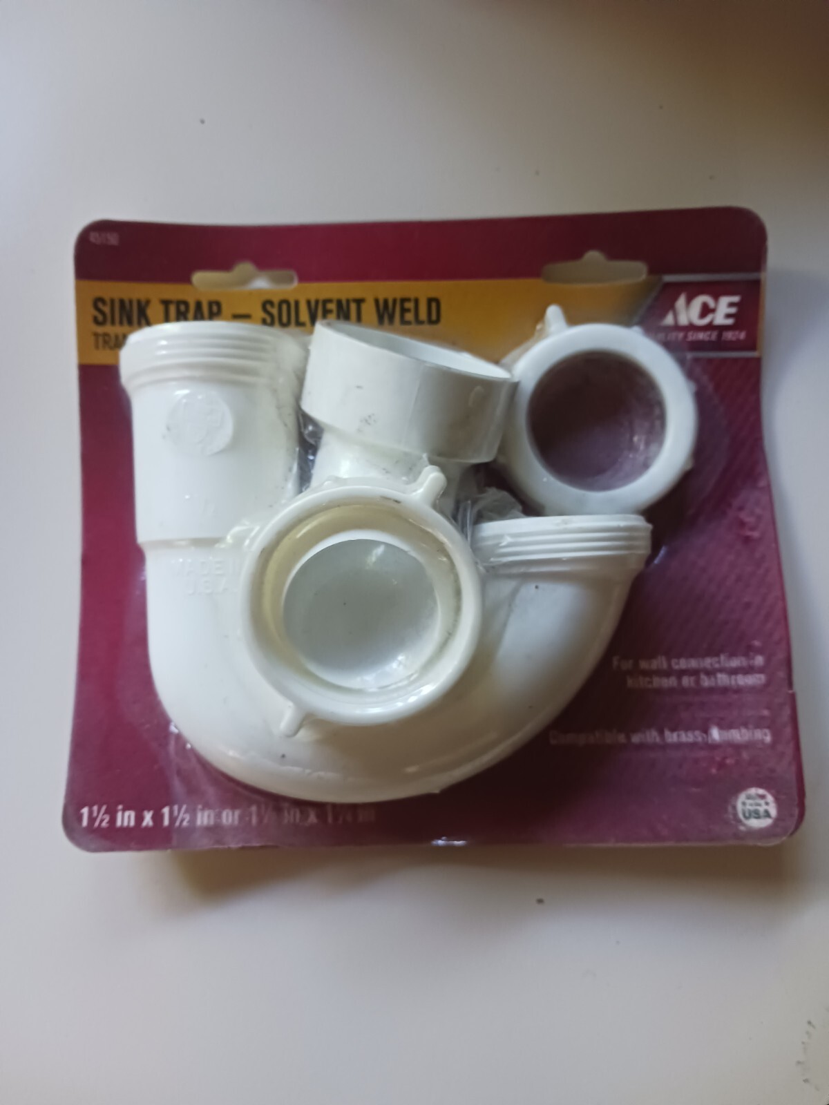 Sink Trap 1 1/2 × 1 1/2 Solvent Weld