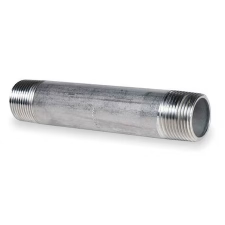 Zoro Select T6bnh08 1-1/2″ Mnpt X 5″ Tbe Stainless Steel Pipe Nipple Sch 40,