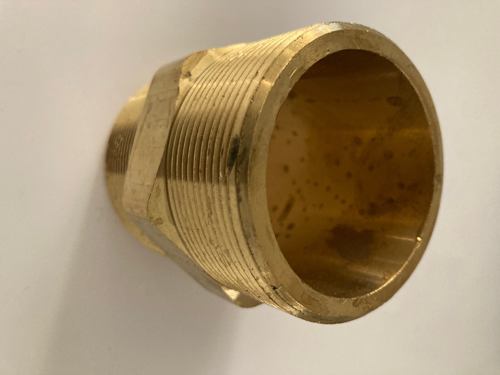 2″ NPT Brass Hex Nipple by 2 3/4 inches long Pipe