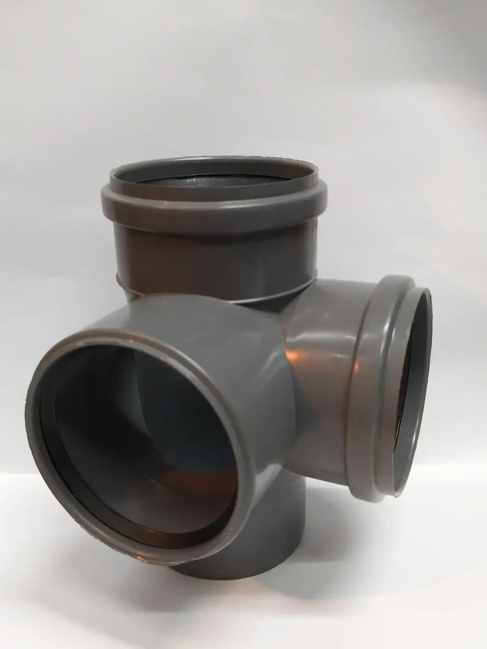 4″ 110 mm – Double Corner Branch Soil Pipe 110/110/110/90° 87½° Sewer Waste Grey