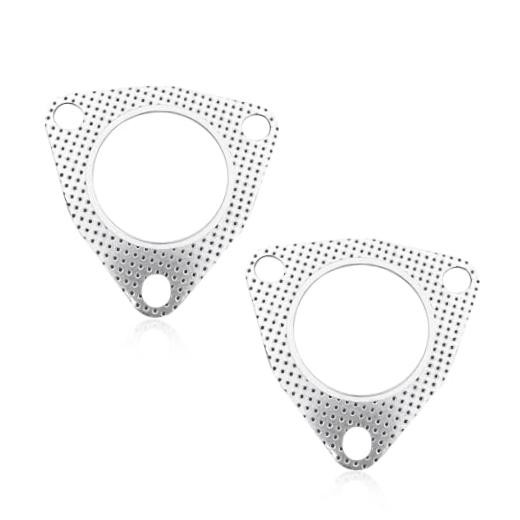 2 PCS Car Exhaust Gaskets, 2.5″ 3-Bolt Exhaust Pipe Connector Gasket,