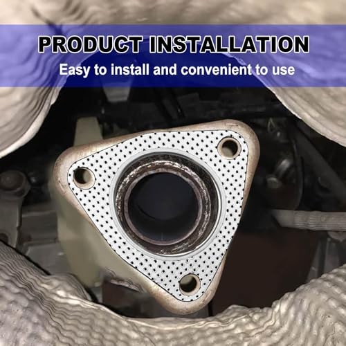 2 PCS Car Exhaust Gaskets, 2.5″ 3-Bolt Exhaust Pipe Connector Gasket,