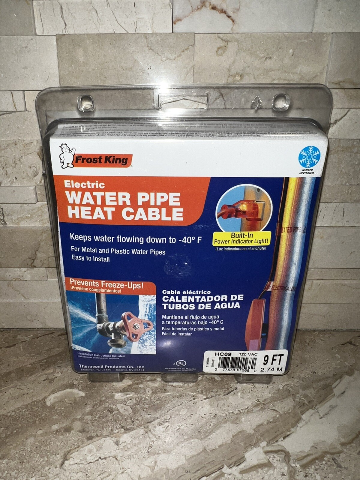 Frost King Electric Water Pipe Heat Cable 9 FT HC09
