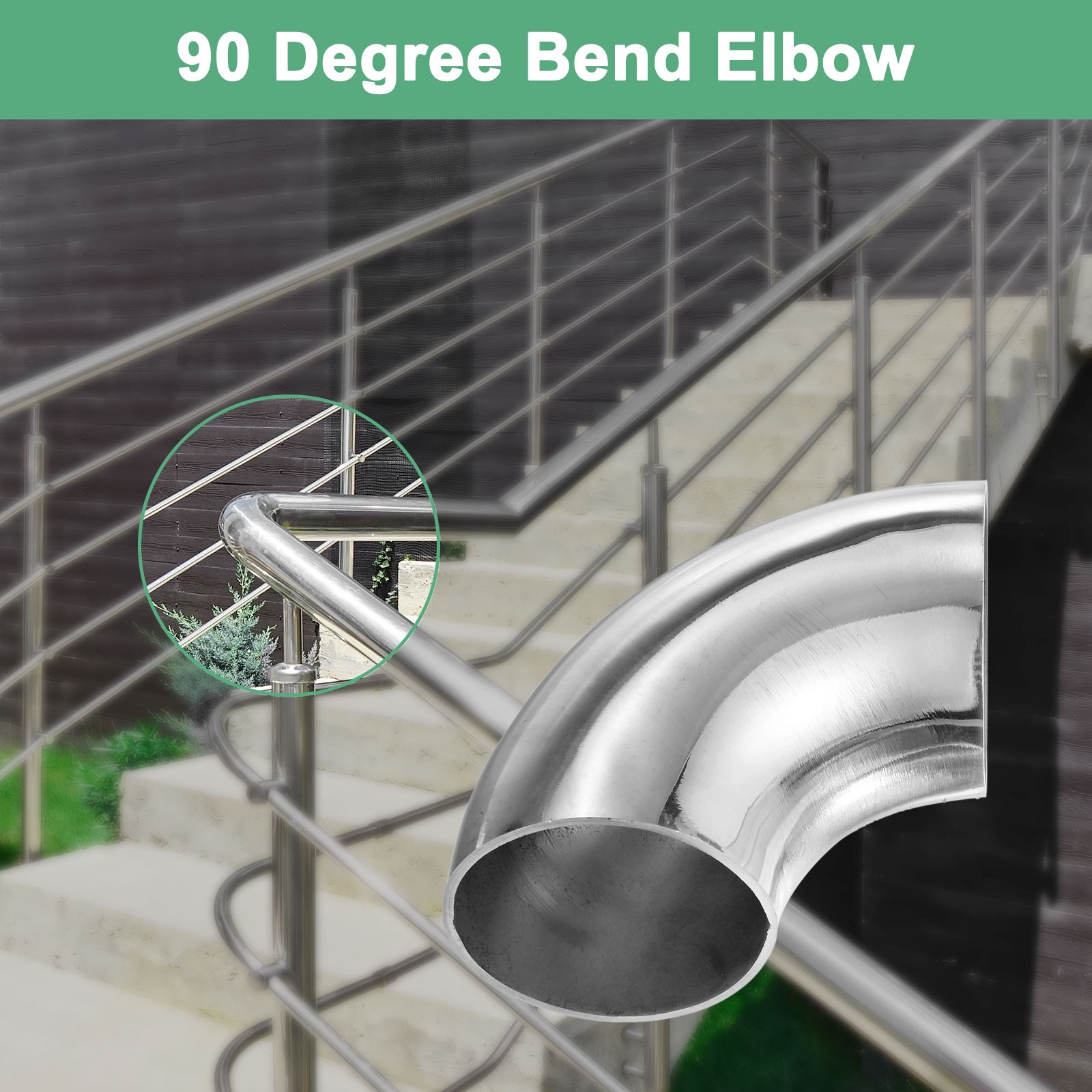 2-Pack OD 1.7 Inch 90 Degree Mandrel Bend Elbow, Thicken 1.5 mm Height 69 mm