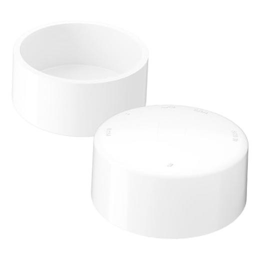 SCH40 PVC Cap Fits Standard 4″ SCH 40 PVC Pipe with 4.5″ OD, White 4 Inch 2