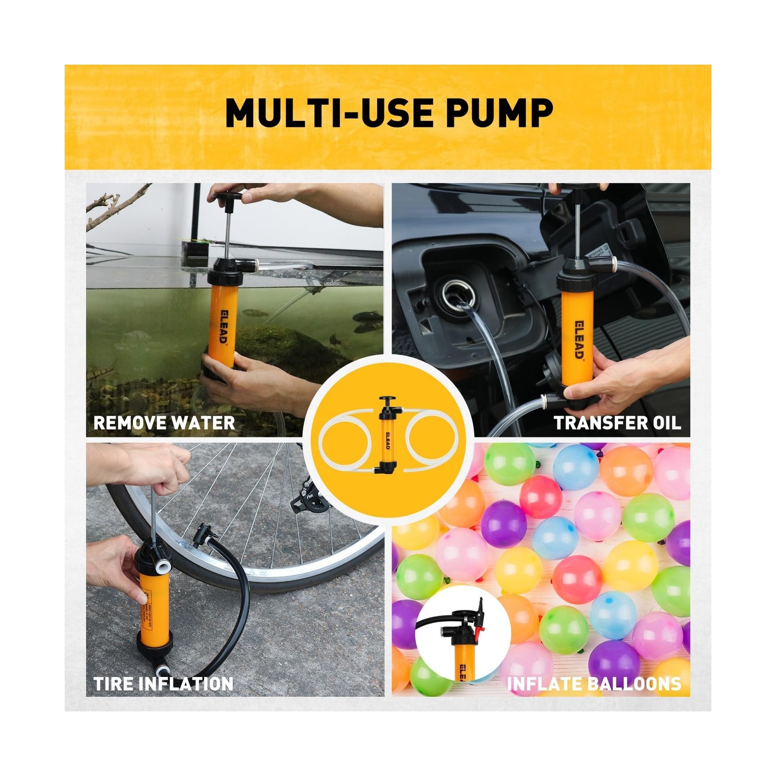 Gas Siphon Pump for Gasoline, Multi-Use Fluid Transfer Pump, Oil Liquid Sipho…