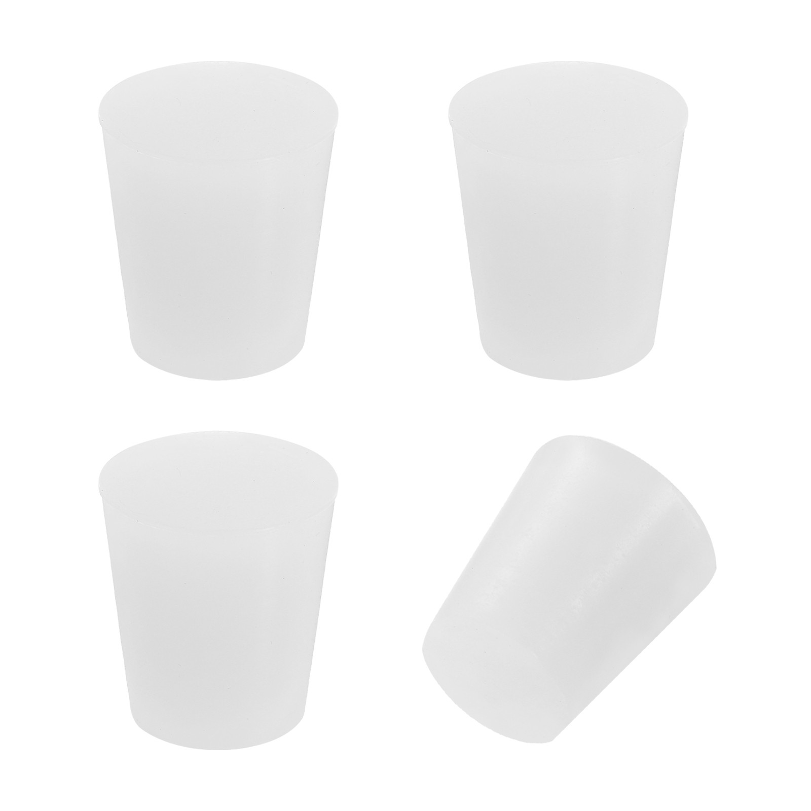 4 x Tapered Shaped Solid Silicon Stopper, 7/8″ Tube Rubber Stoppers