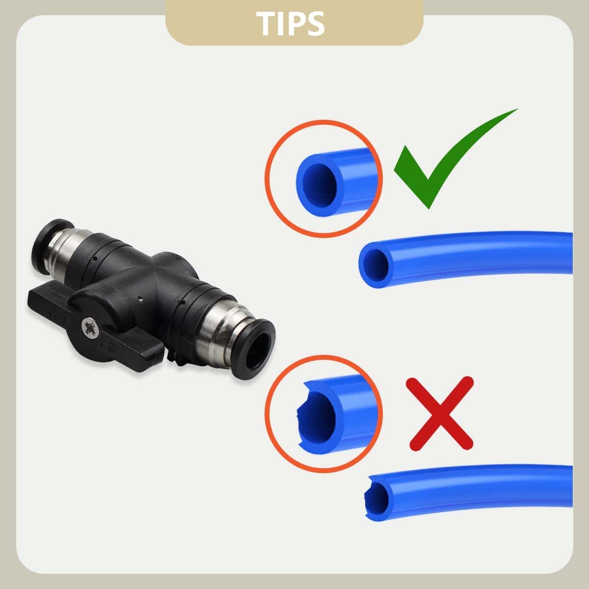 Water Fed Pole Control Valve Push Fit For 4mm~16mm Hoses Push Fit Tap Pneumatic