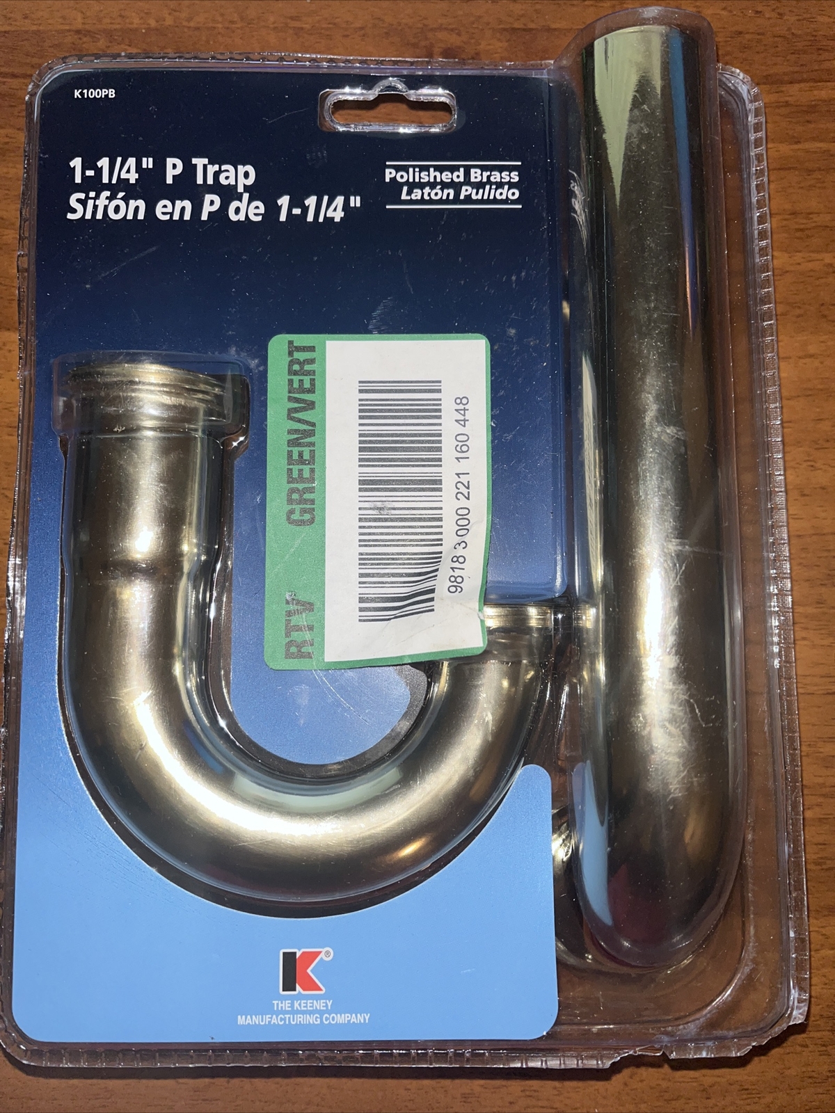 Keeney P-Trap Polished Brass 1-1/4 in. x 1-1/4 in. K100PB New in Package