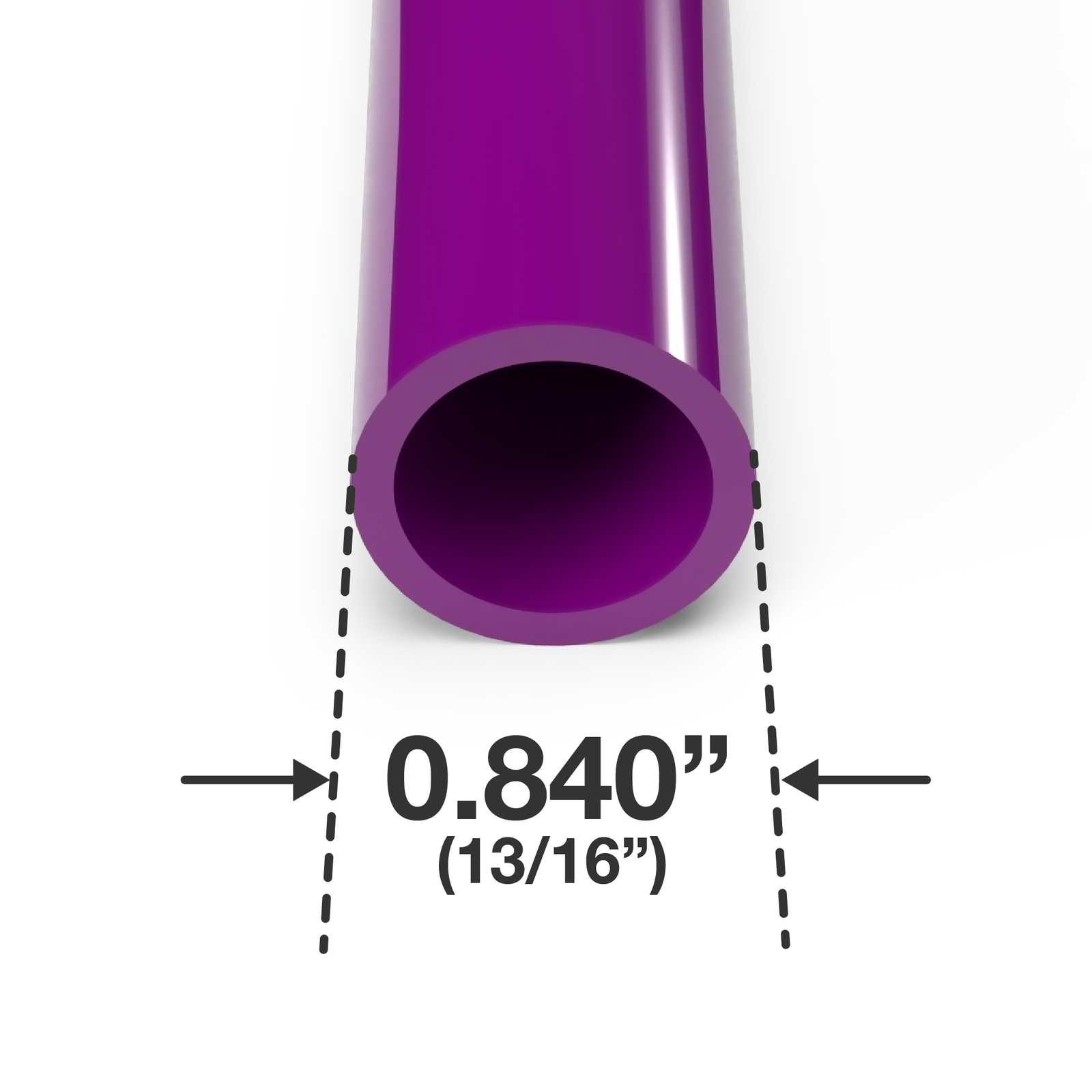 1/2″ Sch 40 Furniture Grade PVC Pipe, 40″L, Purple (3-PK), FORMUFIT – Made in US