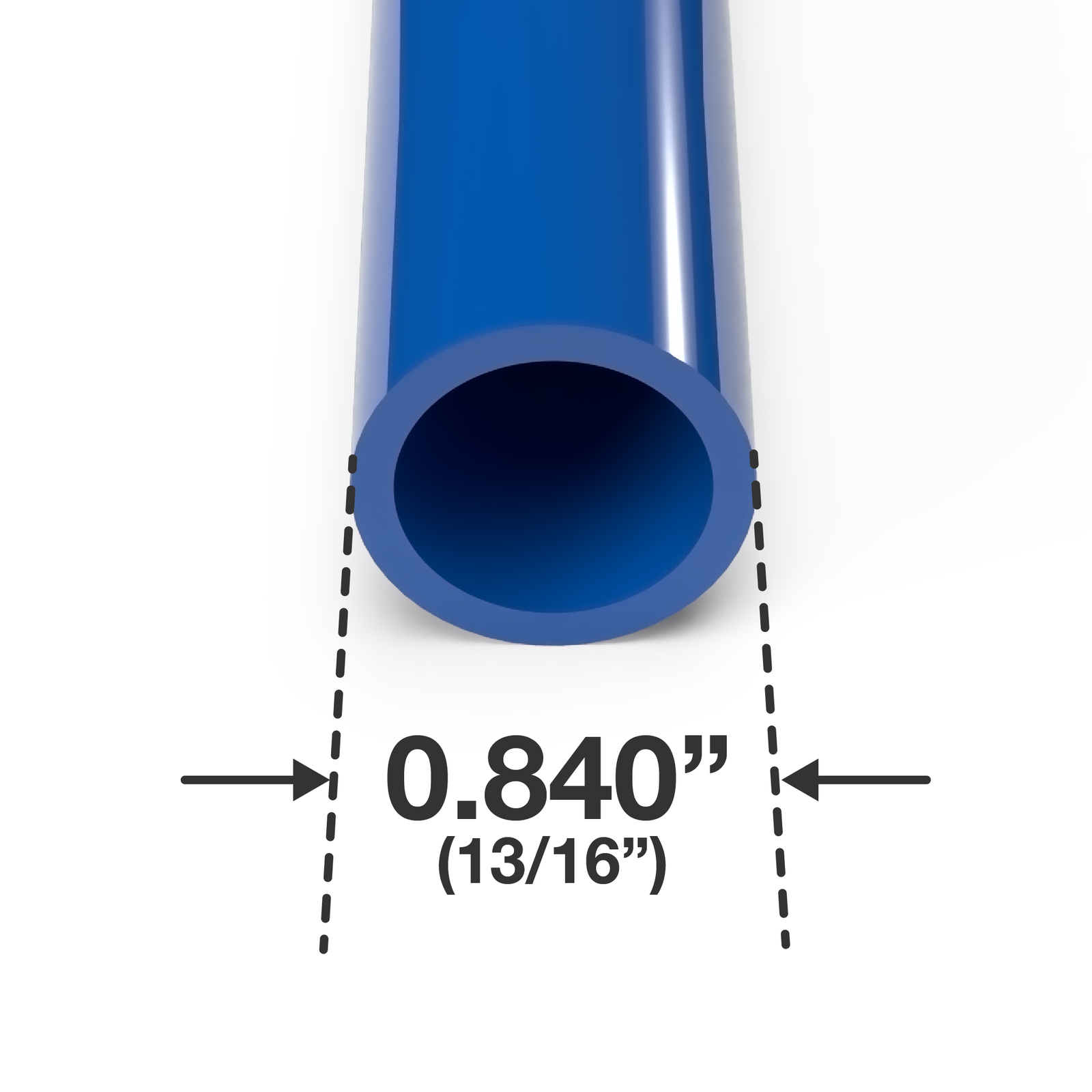 1/2″ Sch 40 Furniture Grade PVC Pipe, 40″L, Blue (3-PK), FORMUFIT – Made in USA