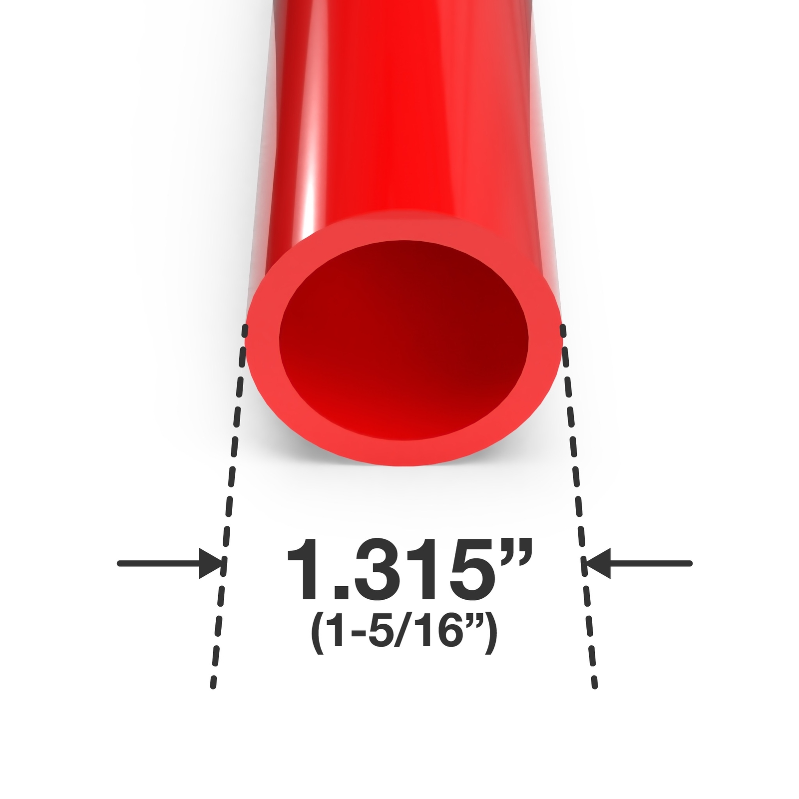 1″ Sch 40 Furniture Grade PVC Pipe, 40″L, Red (3-PK), FORMUFIT – Made in USA