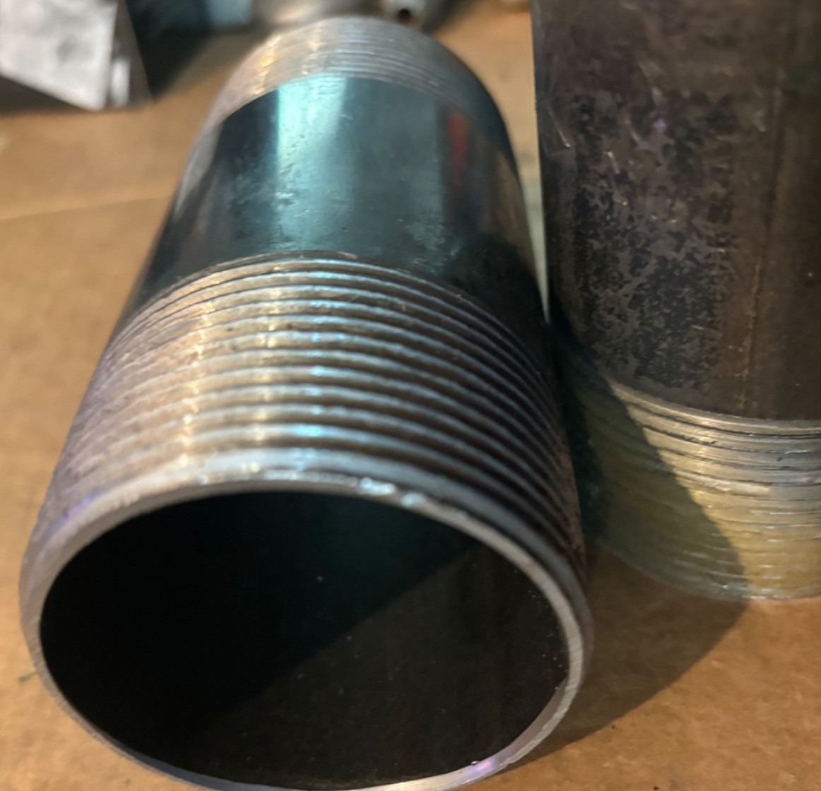 Set of 2 pcs 2-1/2″ X 51/2” Black Pipe Nipple Sch 40 steel new fast shipping